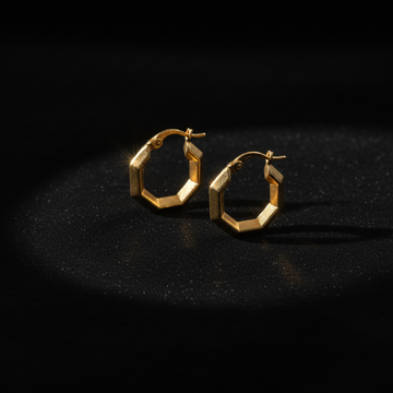 Zlaté fazetované kruhové náušnice