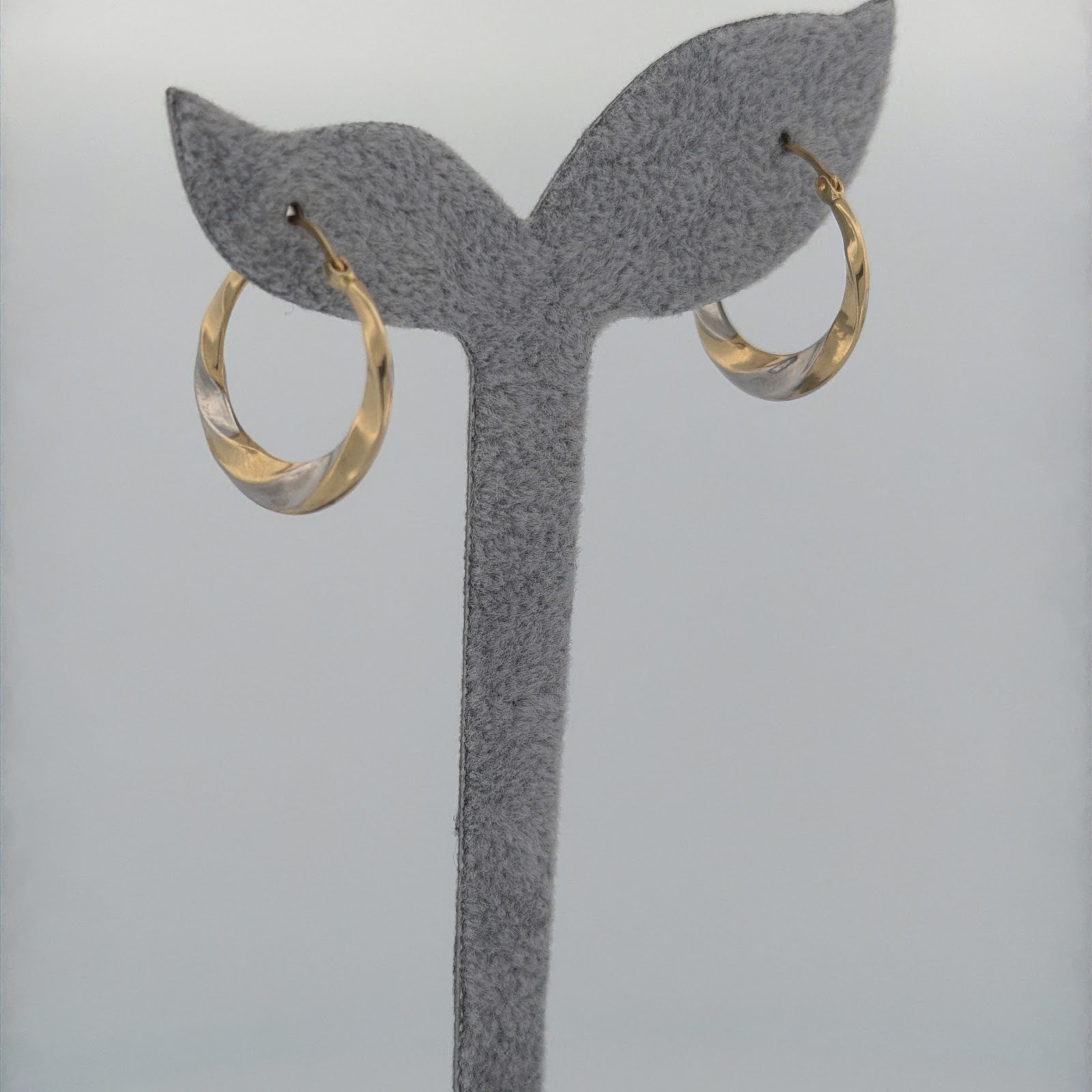 Zlaté dvoubarevné točené náušnice