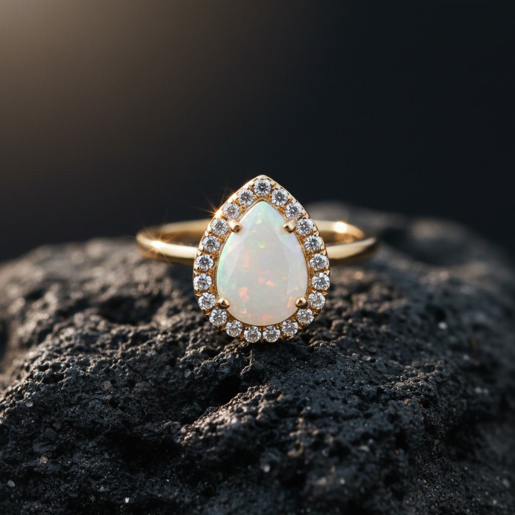 Zlatá souprava Opálová kapka se zirkony 585/1000 (5,01 g)