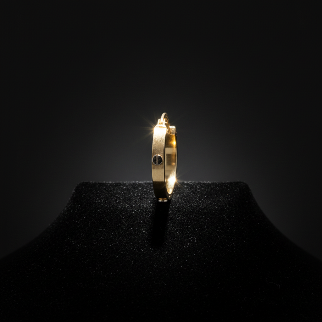 Zlaté kruhové náušnice se šroubkem